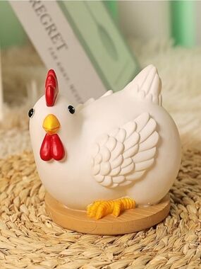 Cute Chicken Night Light, Battery Powered Resin Lamp, Baby Nursery Night Light